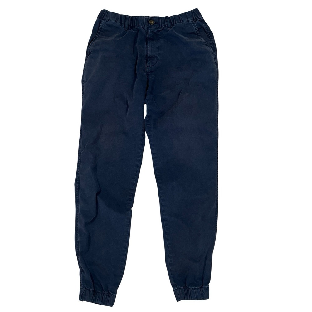 BearBottom Chino Joggers Men M Navy Cotton Stretch Elastic Waist Comfort Casual
